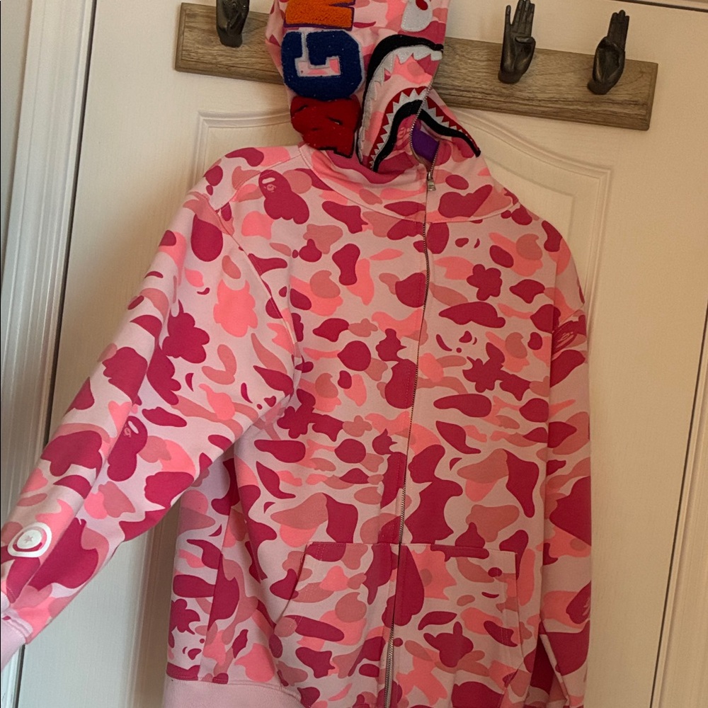 Pink Camo Full-Zip Hoodie